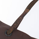 PRADA Hand Bag Leather Brown Silver Auth 210742-11
