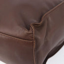 PRADA Hand Bag Leather Brown Silver Auth 210742-14