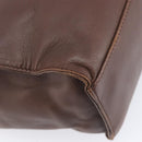 PRADA Hand Bag Leather Brown Silver Auth 210742-17