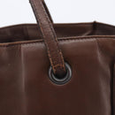PRADA Hand Bag Leather Brown Silver Auth 210742-5