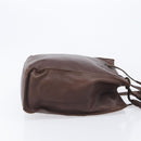 PRADA Hand Bag Leather Brown Silver Auth 210742-6