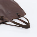 PRADA Hand Bag Leather Brown Silver Auth 210742-9