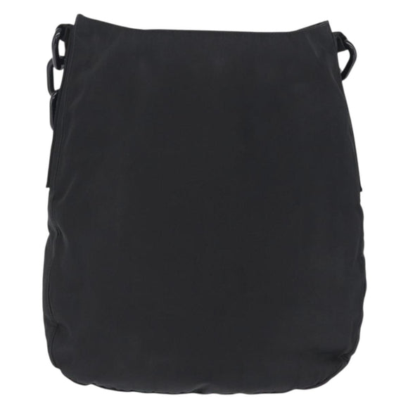 PRADA Plastic Chain Shoulder Bag Nylon Black Silver Auth 210743A