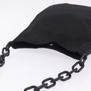 PRADA Plastic Chain Shoulder Bag Nylon Black Silver Auth 210743A-6