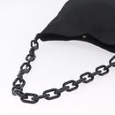 PRADA Plastic Chain Shoulder Bag Nylon Black Silver Auth 210743A-7