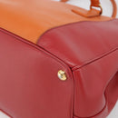 PRADA Galleria Hand Bag Saffiano 2way Orange Gold Auth 210749V-14