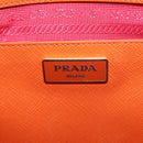 PRADA Galleria Hand Bag Saffiano 2way Orange Gold Auth 210749V-18