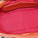 PRADA Galleria Hand Bag Saffiano 2way Orange Gold Auth 210749V-19
