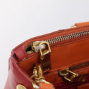 PRADA Galleria Hand Bag Saffiano 2way Orange Gold Auth 210749V-26