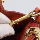 PRADA Galleria Hand Bag Saffiano 2way Orange Gold Auth 210749V-30