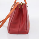 PRADA Galleria Hand Bag Saffiano 2way Orange Gold Auth 210749V-5