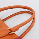 PRADA Galleria Hand Bag Saffiano 2way Orange Gold Auth 210749V-8