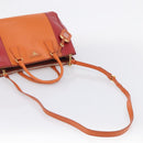 PRADA Galleria Hand Bag Saffiano 2way Orange Gold Auth 210749V-9