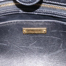 Miu Miu Matelasse Hand Bag Leather 2way Black Gold Auth 210751V-18