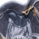 Miu Miu Matelasse Hand Bag Leather 2way Black Gold Auth 210751V-20