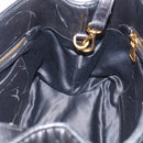 Miu Miu Matelasse Hand Bag Leather 2way Black Gold Auth 210751V-21