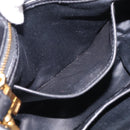 Miu Miu Matelasse Hand Bag Leather 2way Black Gold Auth 210751V-26