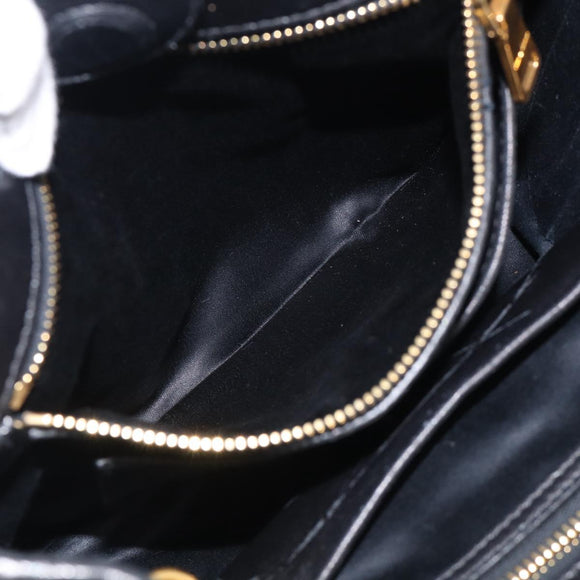 Miu Miu Matelasse Hand Bag Leather 2way Black Gold Auth 210751V