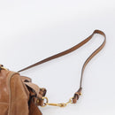 Miu Miu Matelasse Hand Bag Vitellolux 2way Brown Gold Auth 210753V-12