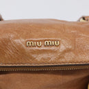 Miu Miu Matelasse Hand Bag Vitellolux 2way Brown Gold Auth 210753V-20
