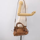 Miu Miu Matelasse Hand Bag Vitellolux 2way Brown Gold Auth 210753V-28