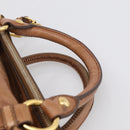 Miu Miu Matelasse Hand Bag Vitellolux 2way Brown Gold Auth 210753V-8