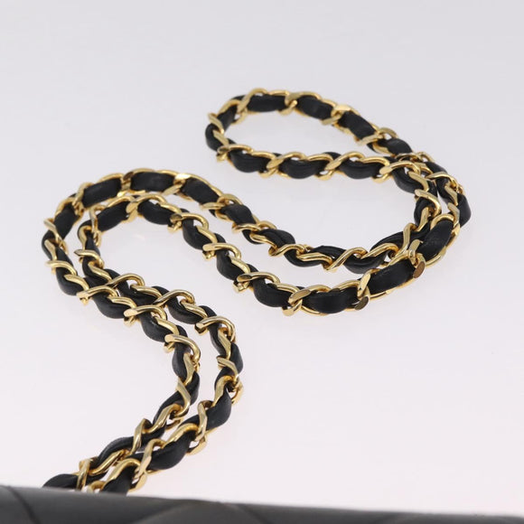 CHANEL Matelasse Chain Shoulder Bag Lamb Skin Beige Gold CC Auth 210755