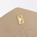 CHANEL Matelasse Chain Shoulder Bag Lamb Skin Beige Gold CC Auth 210755-21