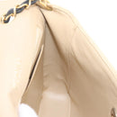 CHANEL Matelasse Chain Shoulder Bag Lamb Skin Beige Gold CC Auth 210755-24