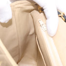 CHANEL Matelasse Chain Shoulder Bag Lamb Skin Beige Gold CC Auth 210755-25