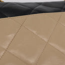 CHANEL Matelasse Chain Shoulder Bag Lamb Skin Beige Gold CC Auth 210755-4