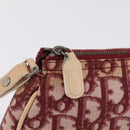 Christian Dior Trotter Canvas Saddle Accessory Pouch PVC Red Silver Auth 210757V-17