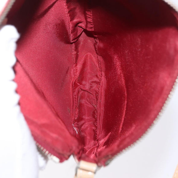 Christian Dior Trotter Canvas Saddle Accessory Pouch PVC Red Silver Auth 210757V
