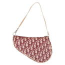 Christian Dior Trotter Canvas Saddle Accessory Pouch PVC Red Silver Auth 210757V-3