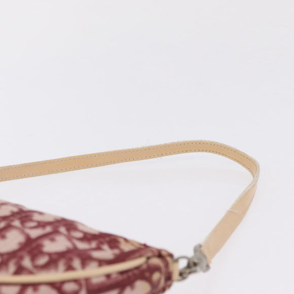 Christian Dior Trotter Canvas Saddle Accessory Pouch PVC Red Silver Auth 210757V