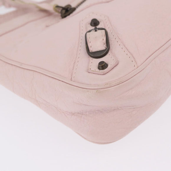 Balenciaga The Hip Shoulder Bag Leather Pink 242803 Auth 210763V