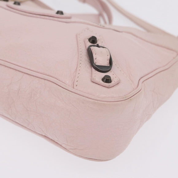 Balenciaga The Hip Shoulder Bag Leather Pink 242803 Auth 210763V