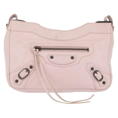 Balenciaga The Hip Shoulder Bag Leather Pink 242803 Auth 210763V - 0