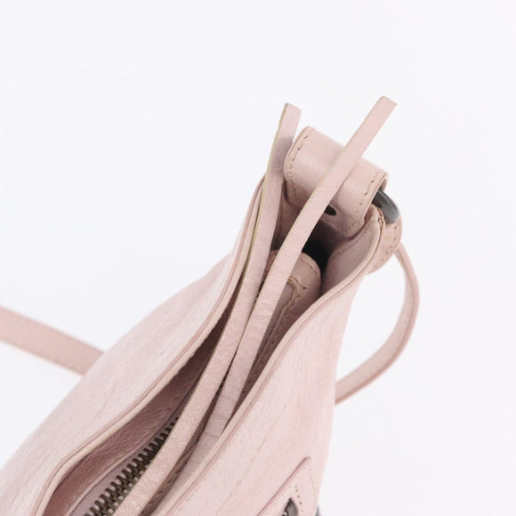 Balenciaga The Hip Shoulder Bag Leather Pink 242803 Auth 210763V