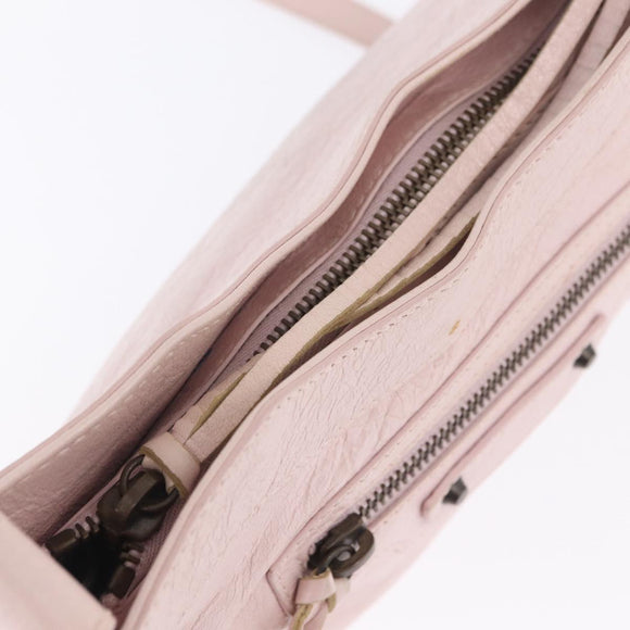 Balenciaga The Hip Shoulder Bag Leather Pink 242803 Auth 210763V