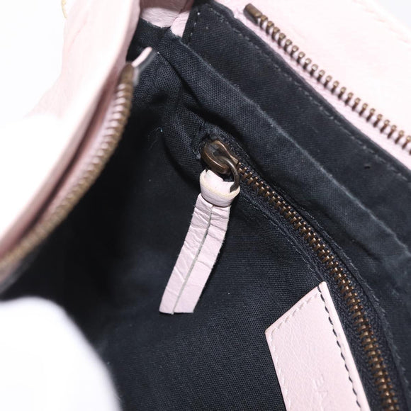 Balenciaga The Hip Shoulder Bag Leather Pink 242803 Auth 210763V