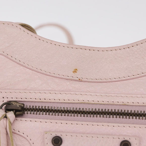 Balenciaga The Hip Shoulder Bag Leather Pink 242803 Auth 210763V
