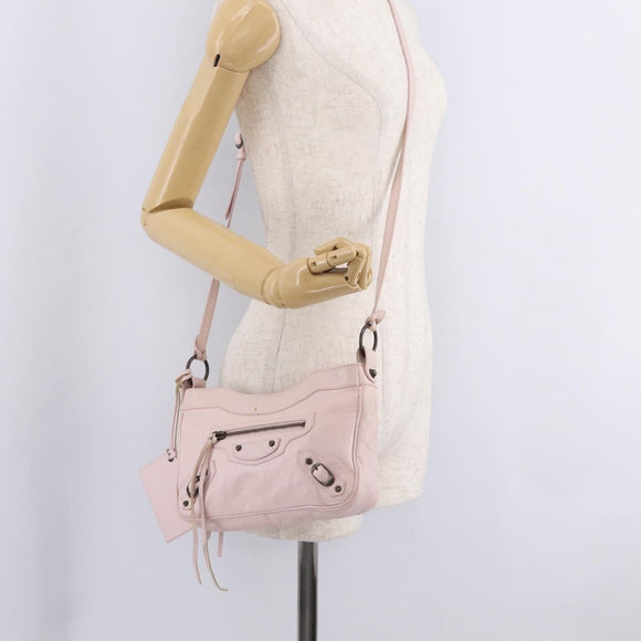 Balenciaga The Hip Shoulder Bag Leather Pink 242803 Auth 210763V