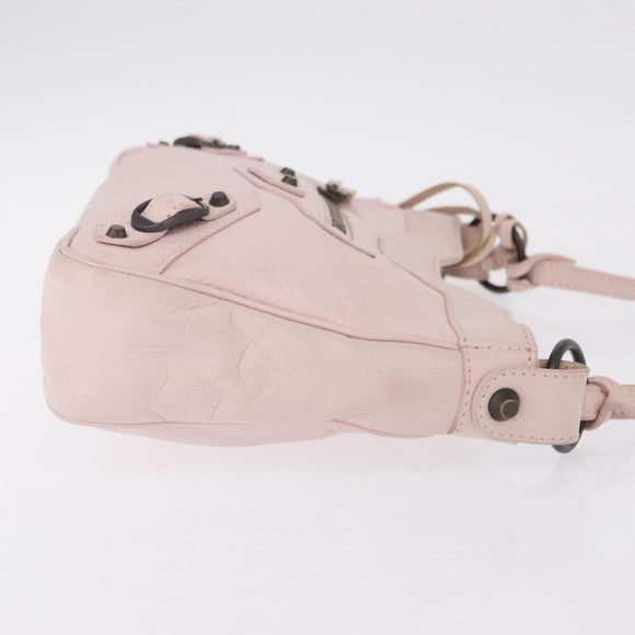 Balenciaga The Hip Shoulder Bag Leather Pink 242803 Auth 210763V
