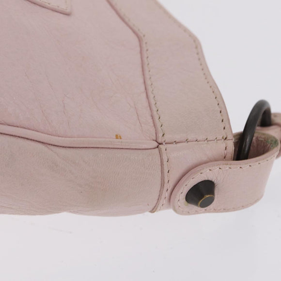 Balenciaga The Hip Shoulder Bag Leather Pink 242803 Auth 210763V