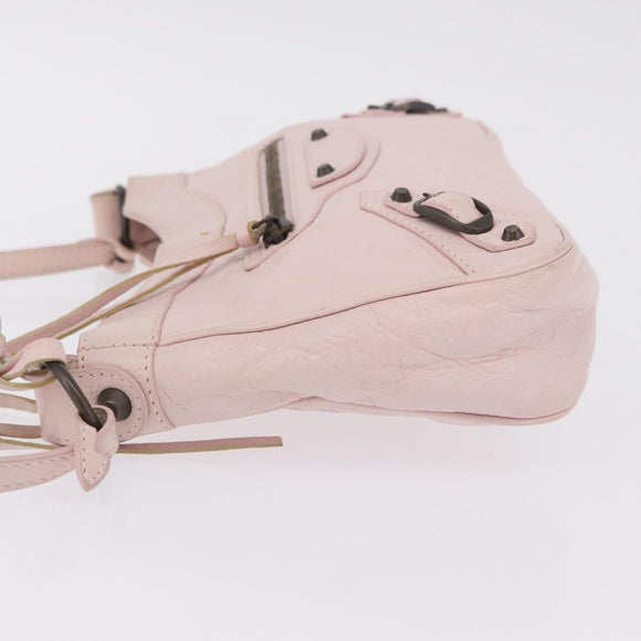 Balenciaga The Hip Shoulder Bag Leather Pink 242803 Auth 210763V