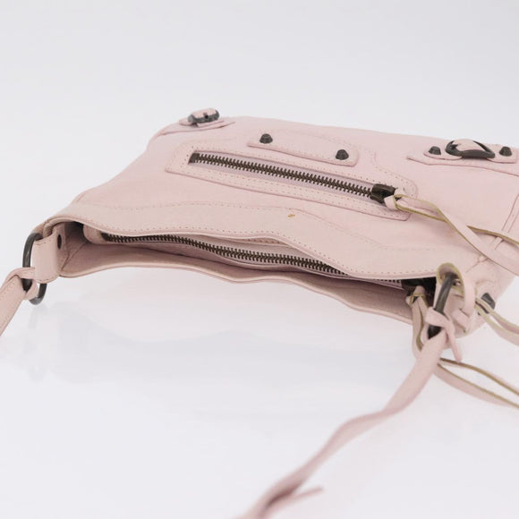 Balenciaga The Hip Shoulder Bag Leather Pink 242803 Auth 210763V