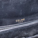 CELINE Shoulder Bag Leather Black Gold Auth 210766-18