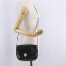 CELINE Shoulder Bag Leather Black Gold Auth 210766-26