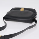 CELINE Shoulder Bag Leather Black Gold Auth 210766-6